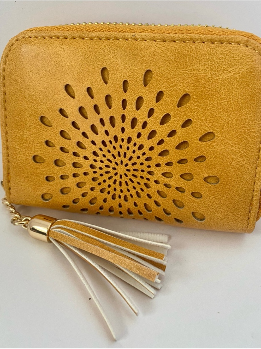 Mustard Yellow Tassel Zip Wallet